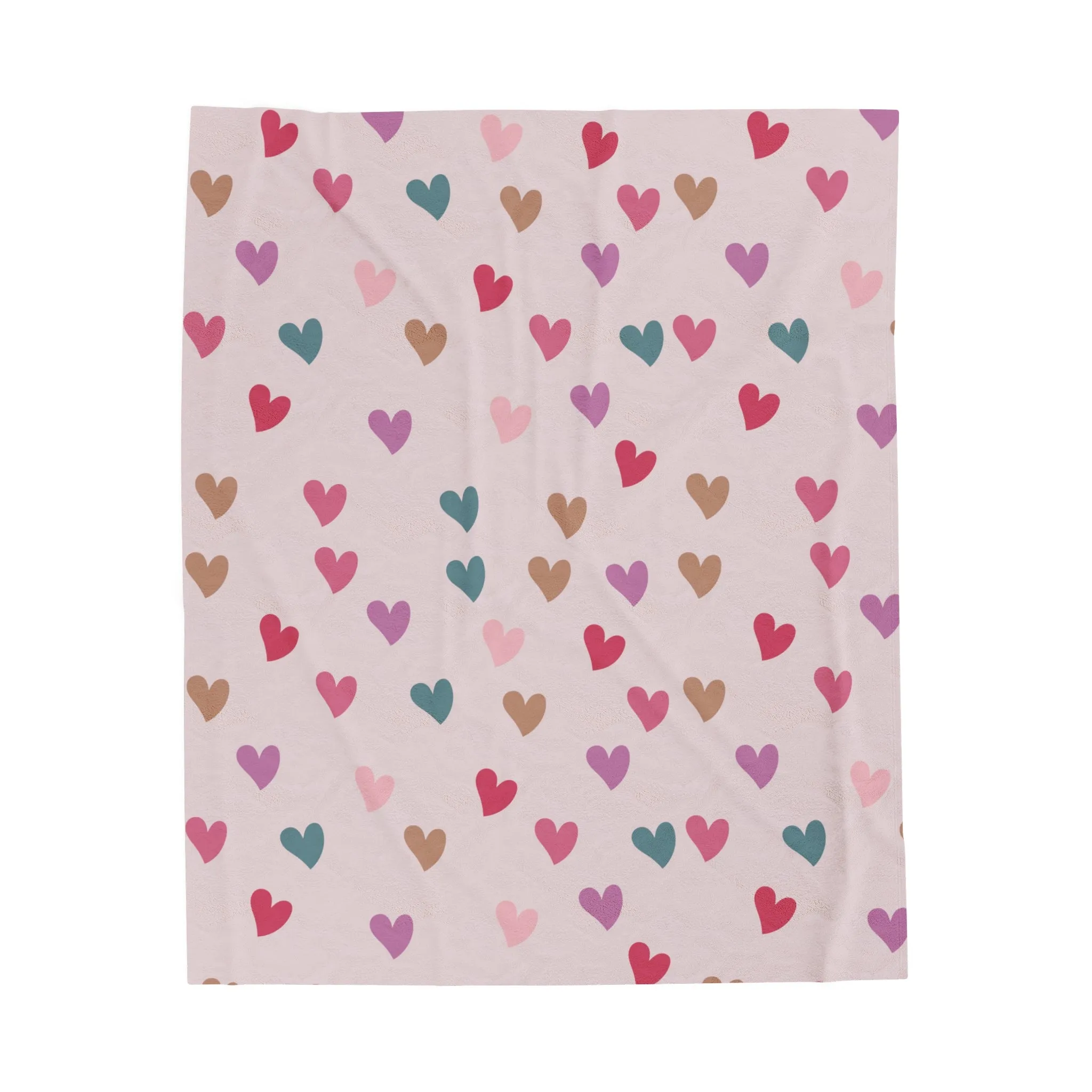 Heart Printed Plush Cozy Throw Blanket