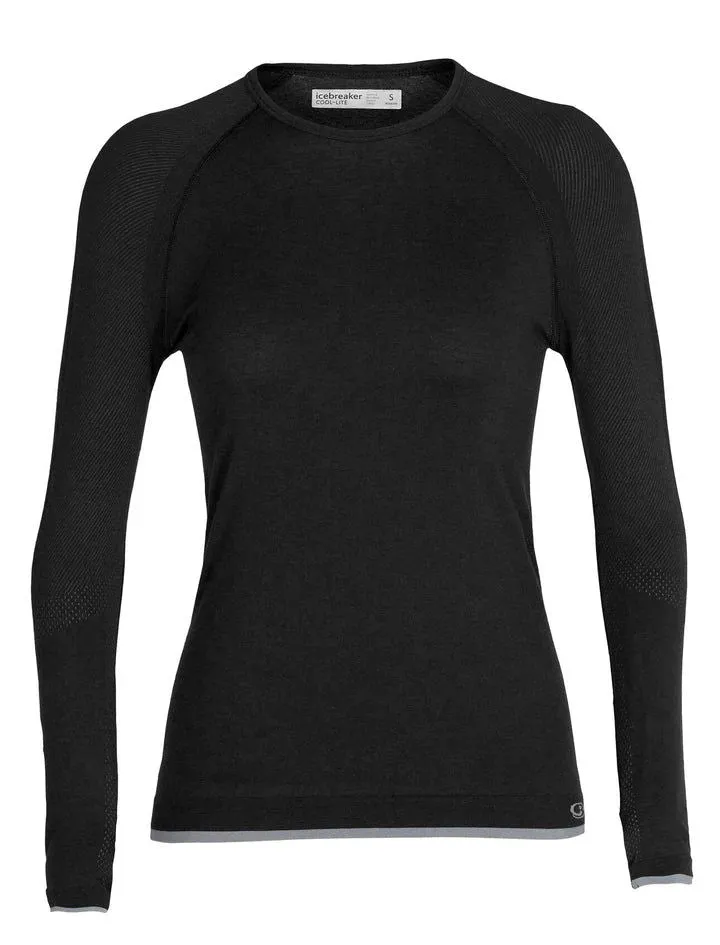 IceBreaker Womens 200 Zone LS Crewe Black Extra Small