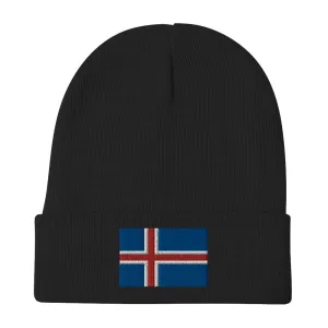 Icelandic Flag Embroidered Beanie