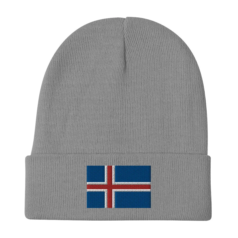 Icelandic Flag Embroidered Beanie
