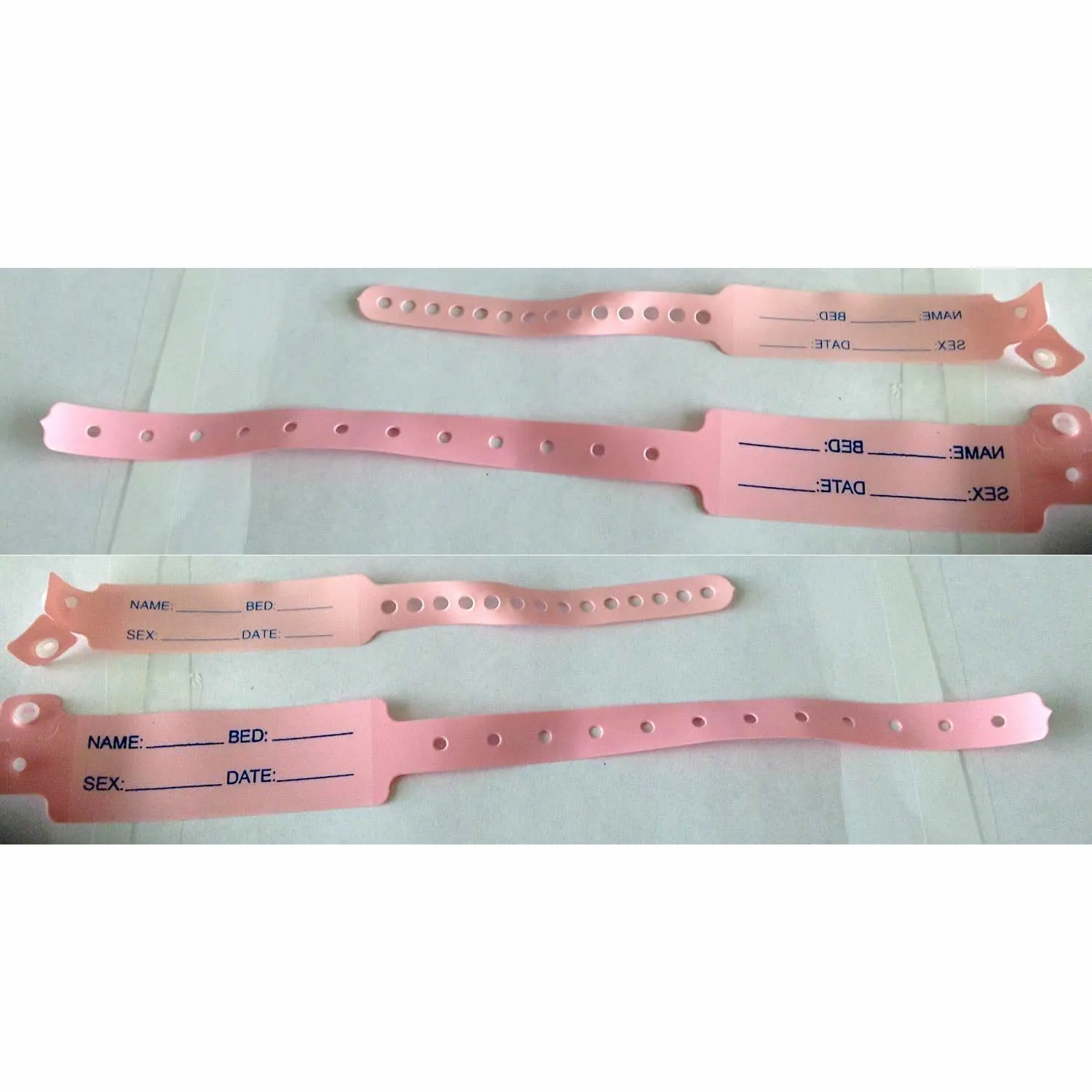 ID Bracelet PInk Hospital Medical Resort Babies Disposable 100 Pcs NEW