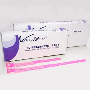 ID Bracelet PInk Hospital Medical Resort Babies Disposable 100 Pcs NEW