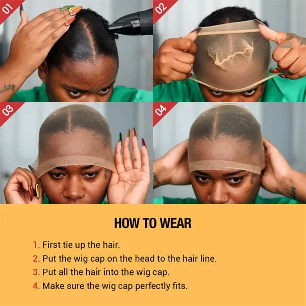 Invisible HD Wig Cap Ultra Thin for Bald Cap Method (2Pcs) - WCAP01 - (C)