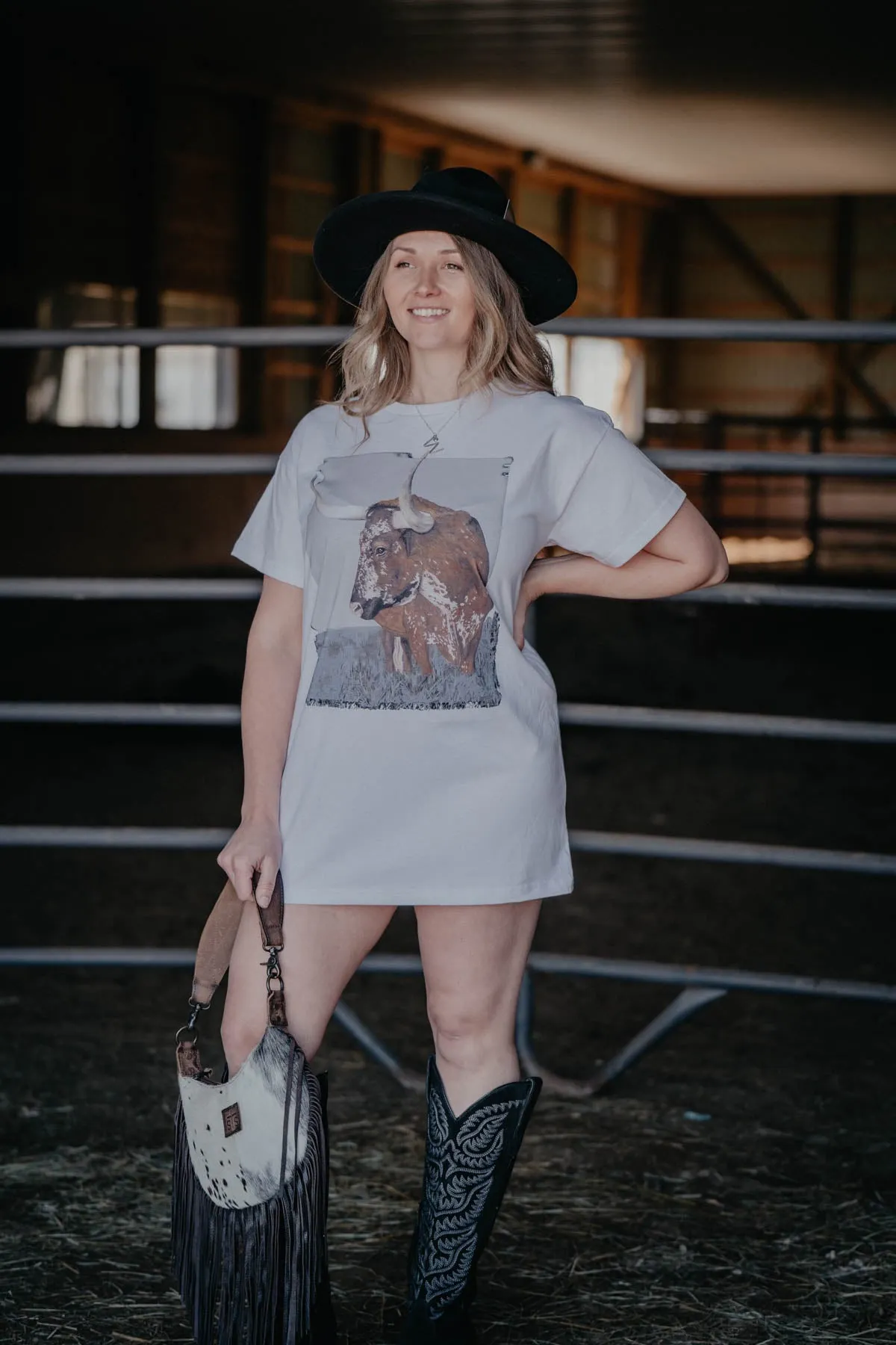 'Iron Span' Two Toned T-Shirt Dress (XL ONLY)