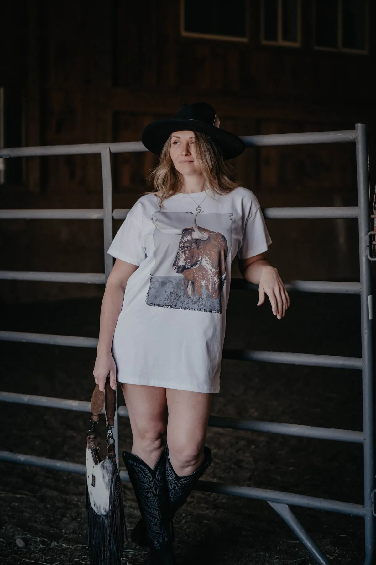 'Iron Span' Two Toned T-Shirt Dress (XL ONLY)