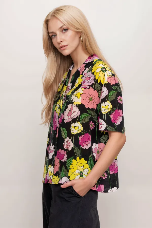 Johnny Was Jade Eartha Camp Shirt L17123 Boho Chic