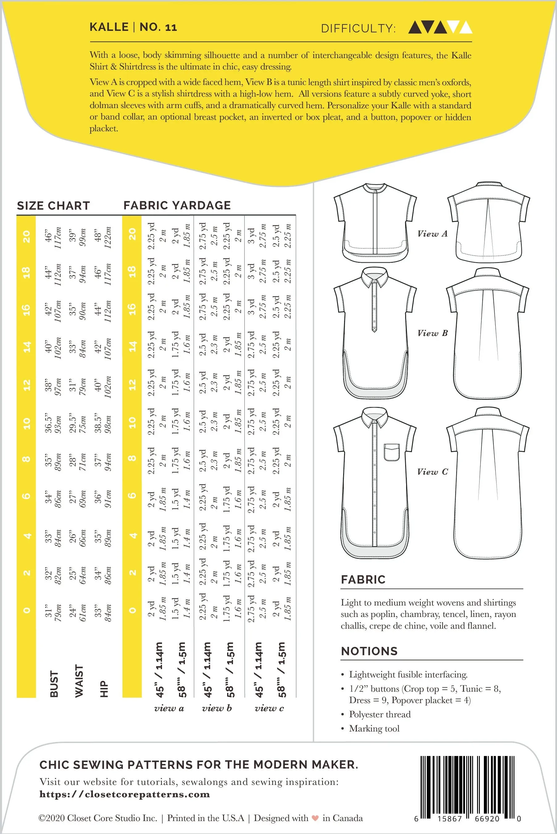 Kalle Shirt & Dress - Closet Core Patterns