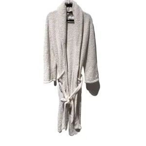 Kashwere Shawl Collar Cream Soft Robe Belted‎ Pockets Size L Cozy Loungewear