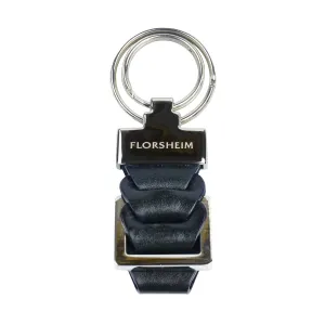 KEY RING METAL AND LEATHER BLACK