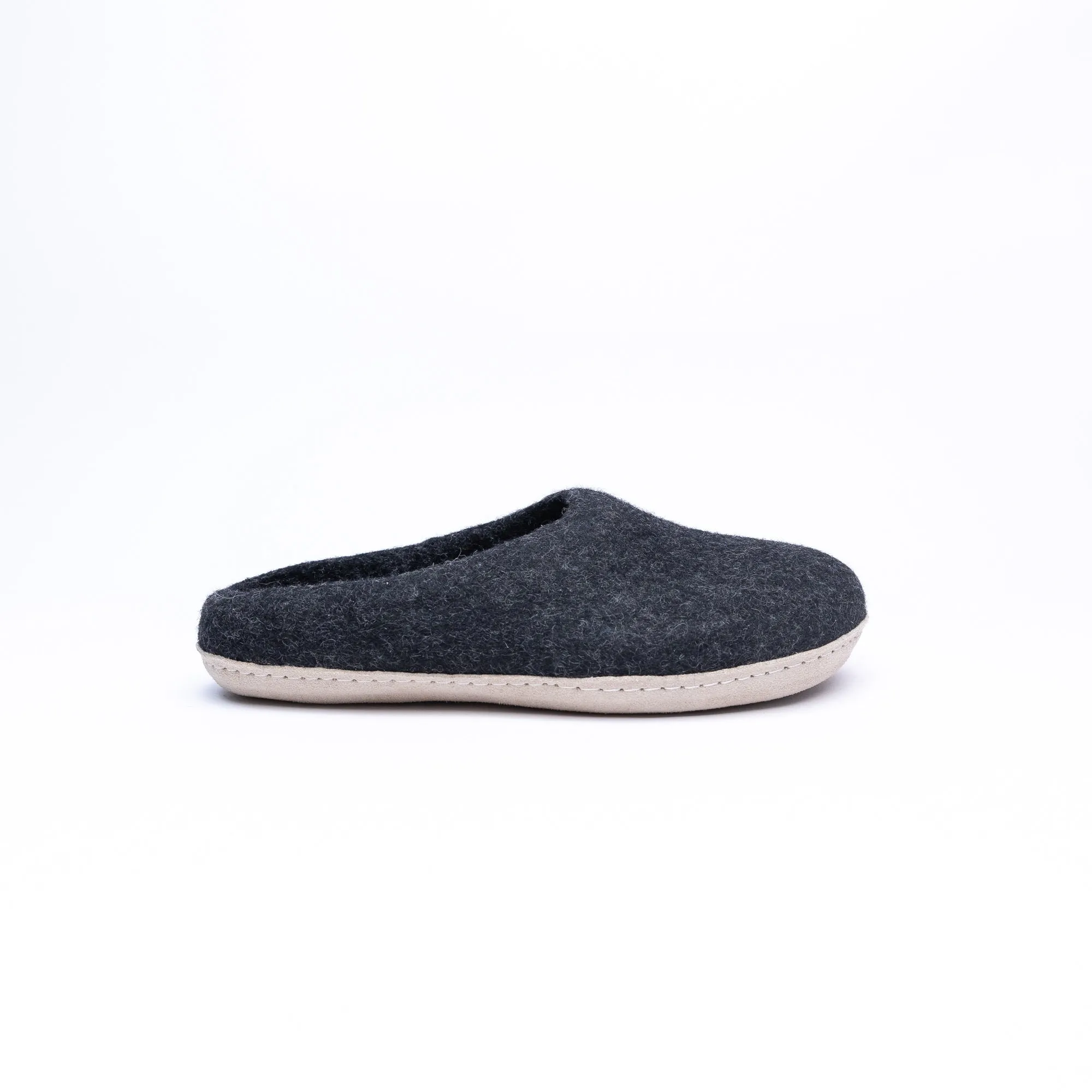 KUUMA - Graphite Wool Slippers Unisex, Hand-Felted Indoor Comfort