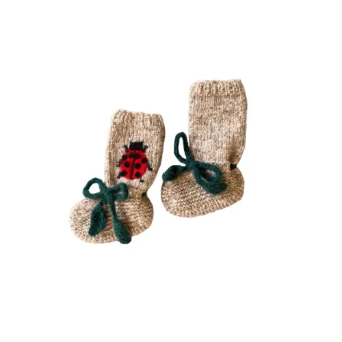 Ladybug Booties | Beigebrown