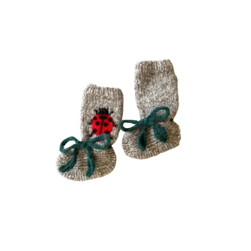 Ladybug Booties | Dark Grey