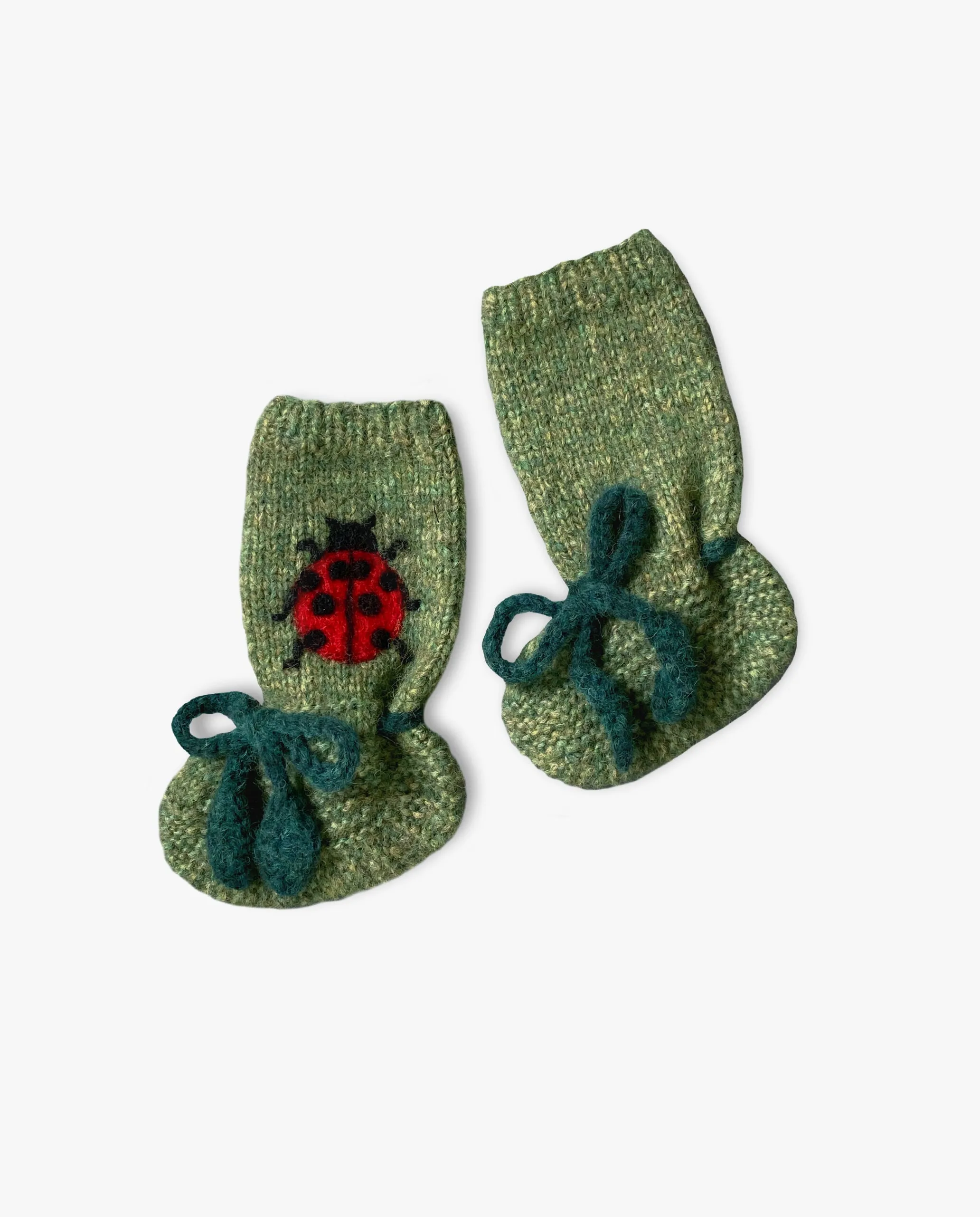 Ladybug Booties | Moss Green