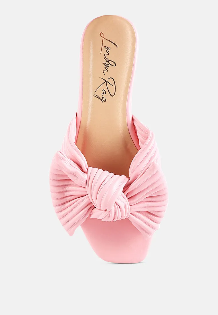 Little Jane Textured Bow Slider Flats By Ruw