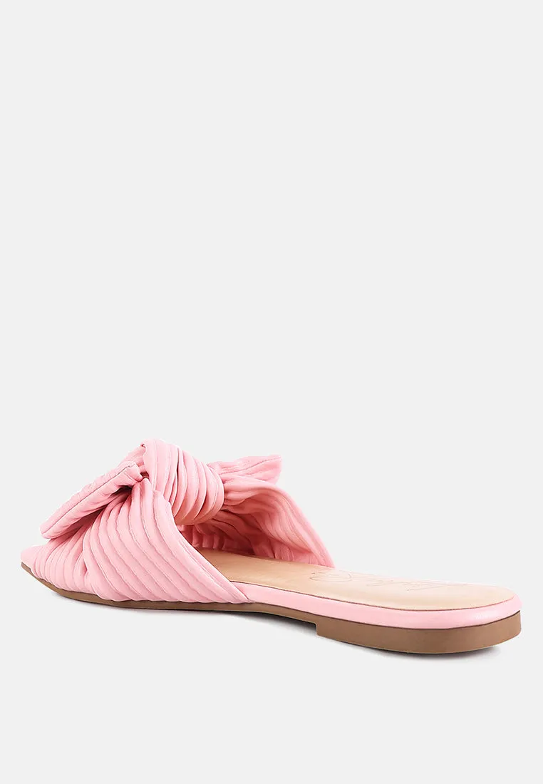 Little Jane Textured Bow Slider Flats By Ruw