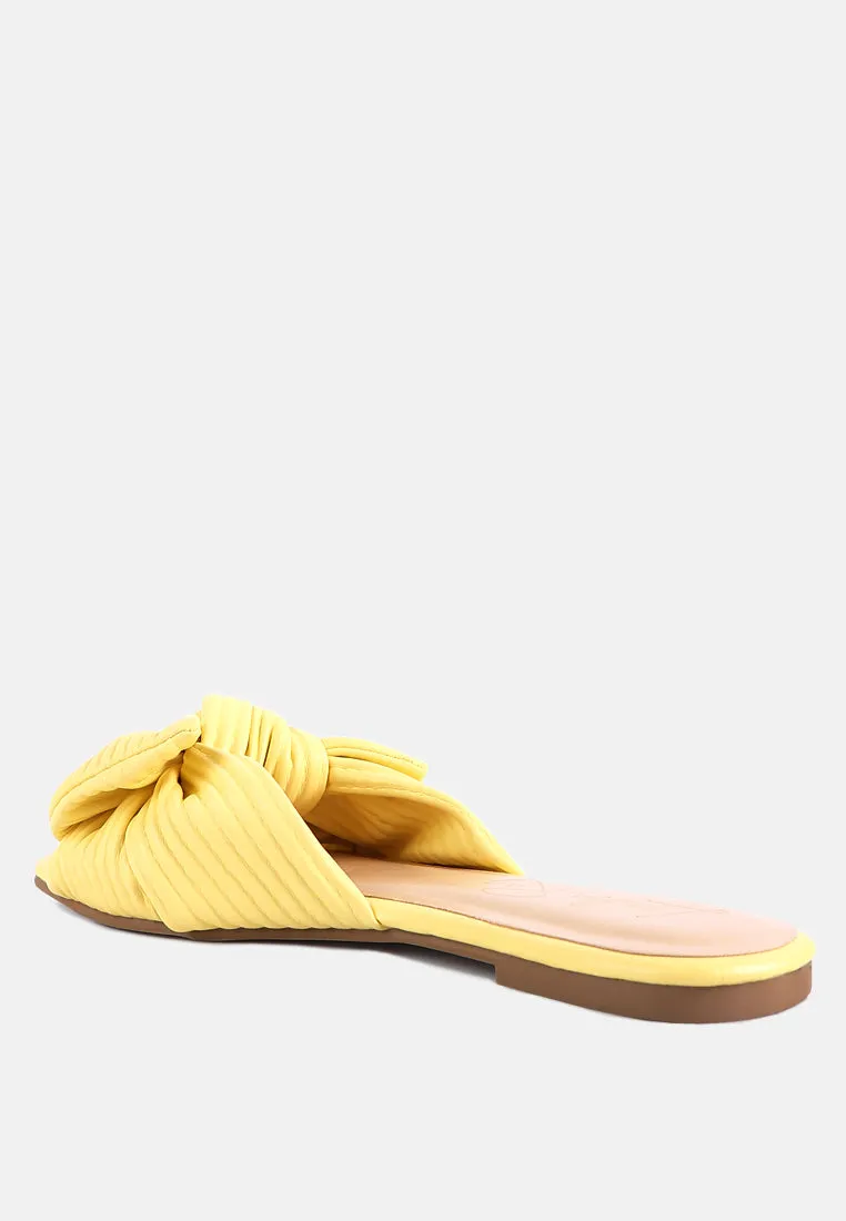 Little Jane Textured Bow Slider Flats By Ruw