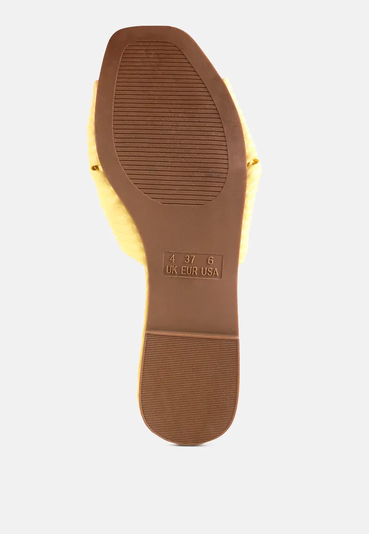 Little Jane Textured Bow Slider Flats By Ruw