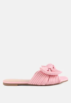 Little Jane Textured Bow Slider Flats By Ruw