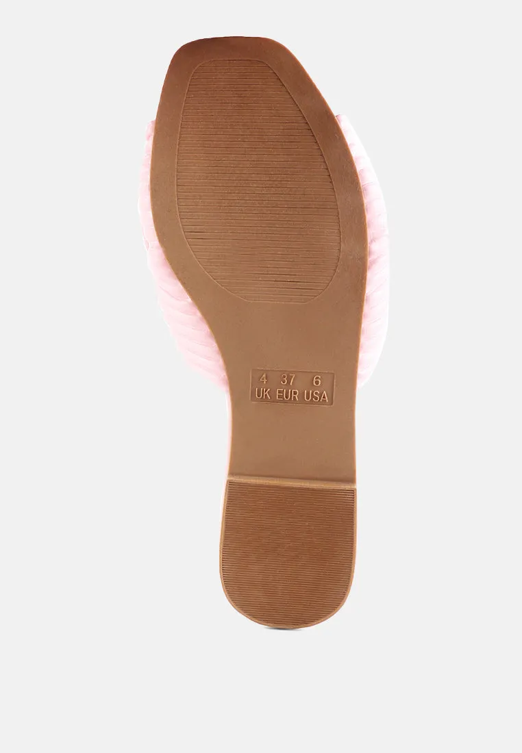Little Jane Textured Bow Slider Flats By Ruw