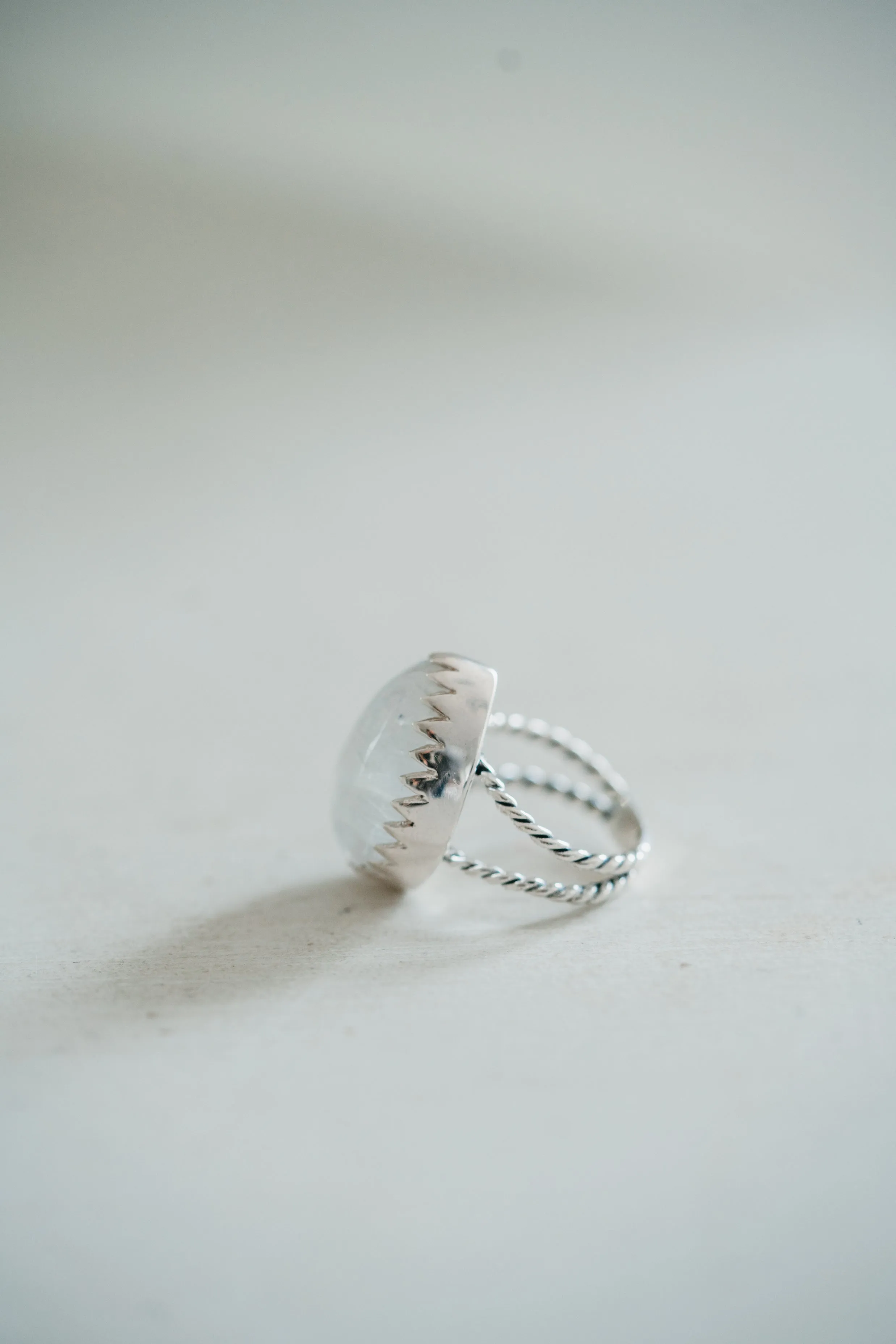 Lyra Ring | Rainbow Moonstone