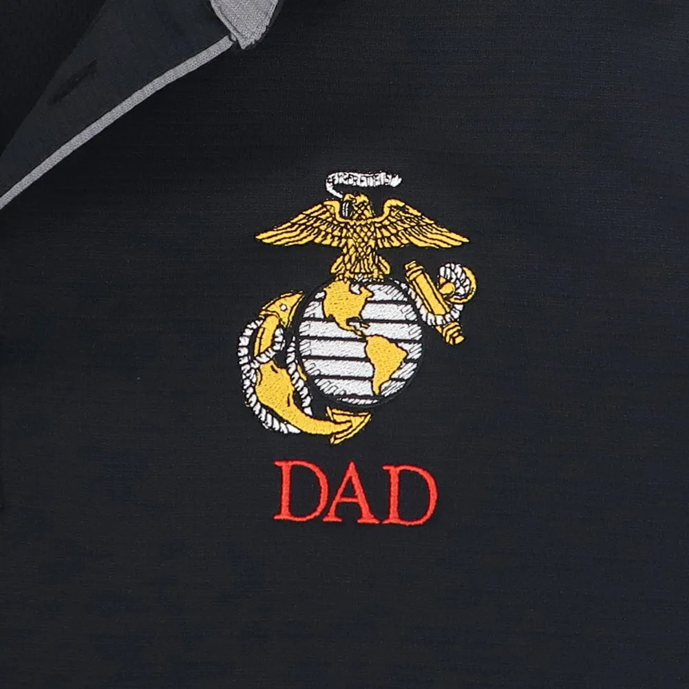 Marines EGA Dad Under Armour Tech Polo (Black)