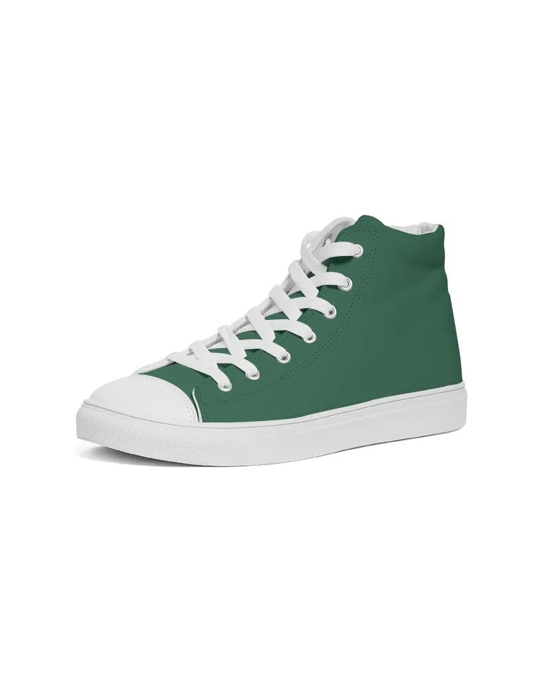 Medium Dark Green Men's High-top Canvas Sneakers | Men's | Medium Dark Pastel Green | C60M0Y60K60