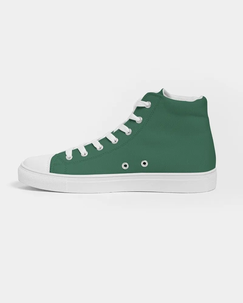 Medium Dark Green Men's High-top Canvas Sneakers | Men's | Medium Dark Pastel Green | C60M0Y60K60