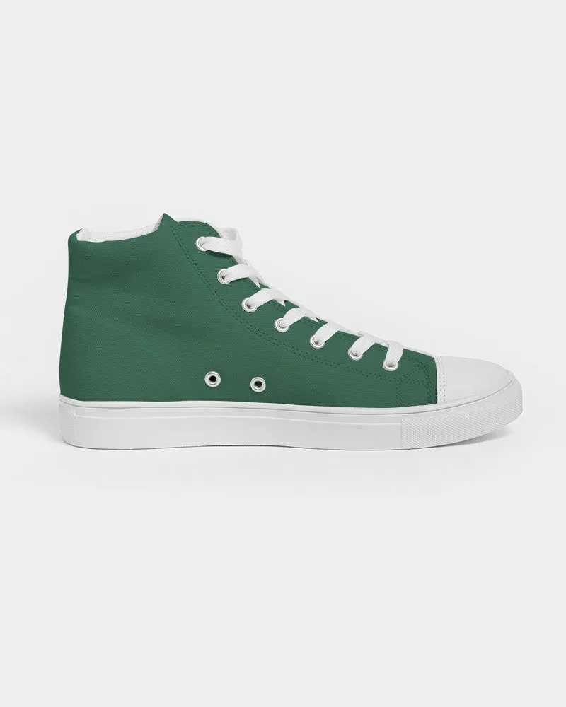 Medium Dark Green Men's High-top Canvas Sneakers | Men's | Medium Dark Pastel Green | C60M0Y60K60