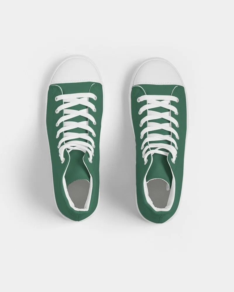 Medium Dark Green Men's High-top Canvas Sneakers | Men's | Medium Dark Pastel Green | C60M0Y60K60