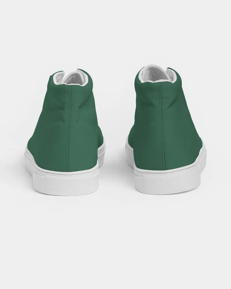 Medium Dark Green Men's High-top Canvas Sneakers | Men's | Medium Dark Pastel Green | C60M0Y60K60