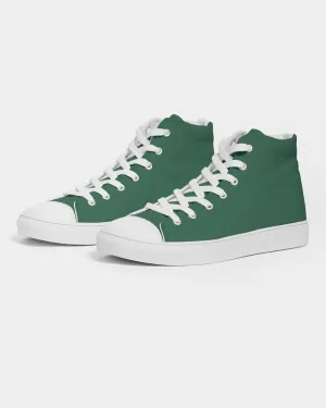 Medium Dark Green Men's High-top Canvas Sneakers | Men's | Medium Dark Pastel Green | C60M0Y60K60