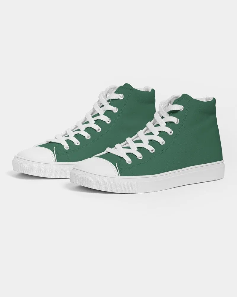 Medium Dark Green Men's High-top Canvas Sneakers | Men's | Medium Dark Pastel Green | C60M0Y60K60
