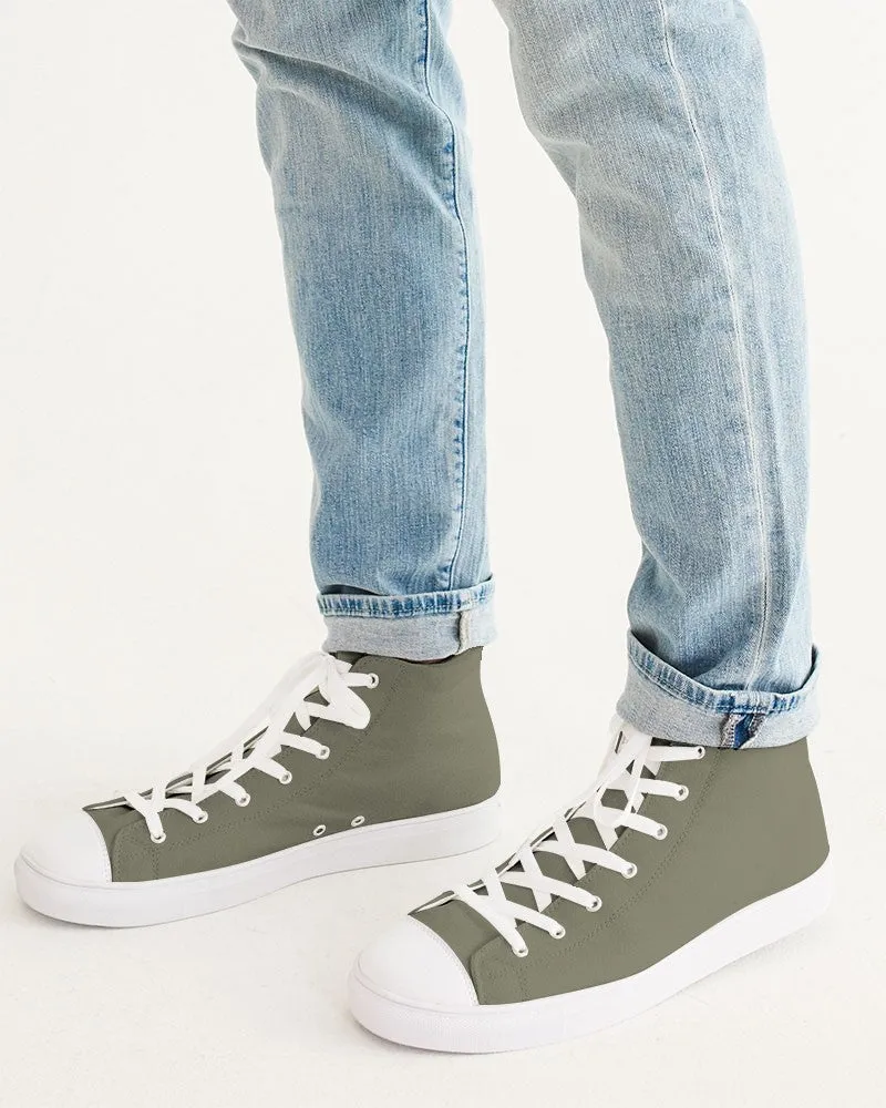 Medium Dark Yellow Men's High-top Canvas Sneakers | Men's | Medium Dark Pale Pastel Yellow | C0M0Y30K60