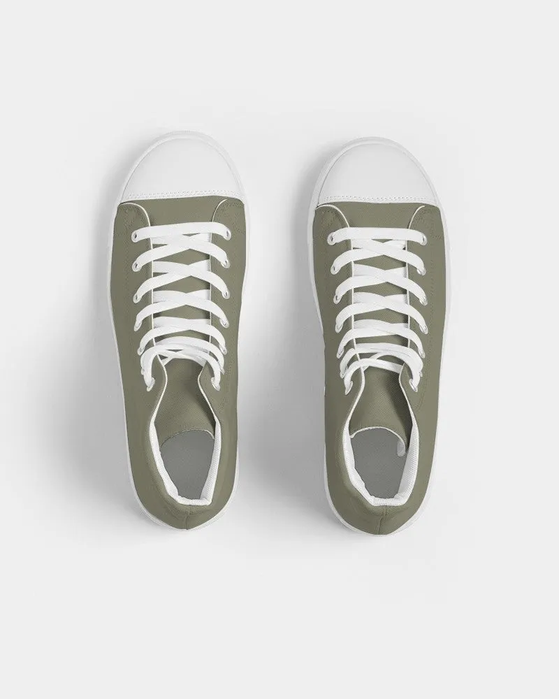 Medium Dark Yellow Men's High-top Canvas Sneakers | Men's | Medium Dark Pale Pastel Yellow | C0M0Y30K60