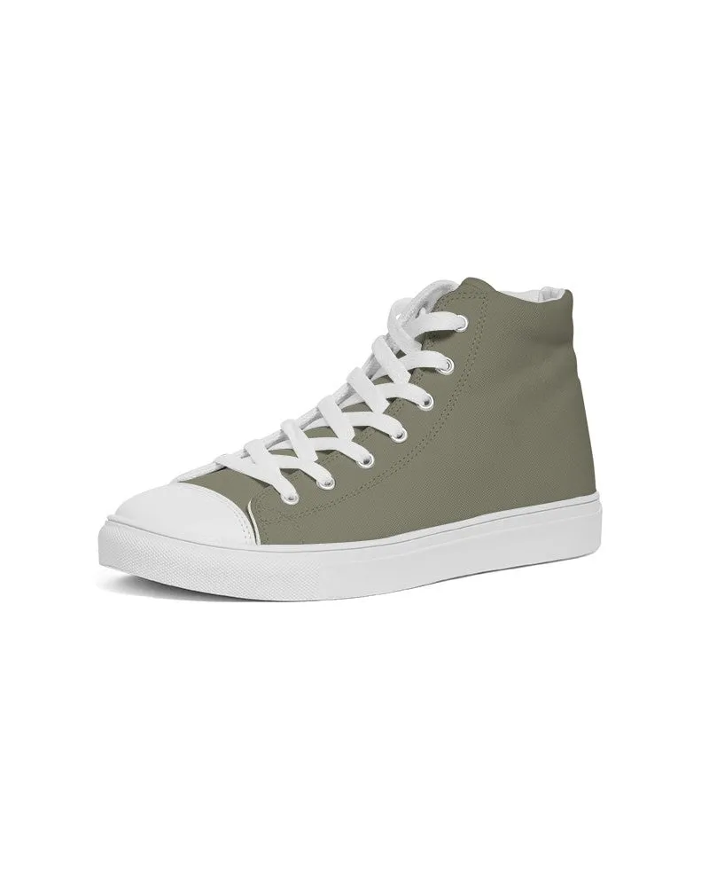 Medium Dark Yellow Men's High-top Canvas Sneakers | Men's | Medium Dark Pale Pastel Yellow | C0M0Y30K60