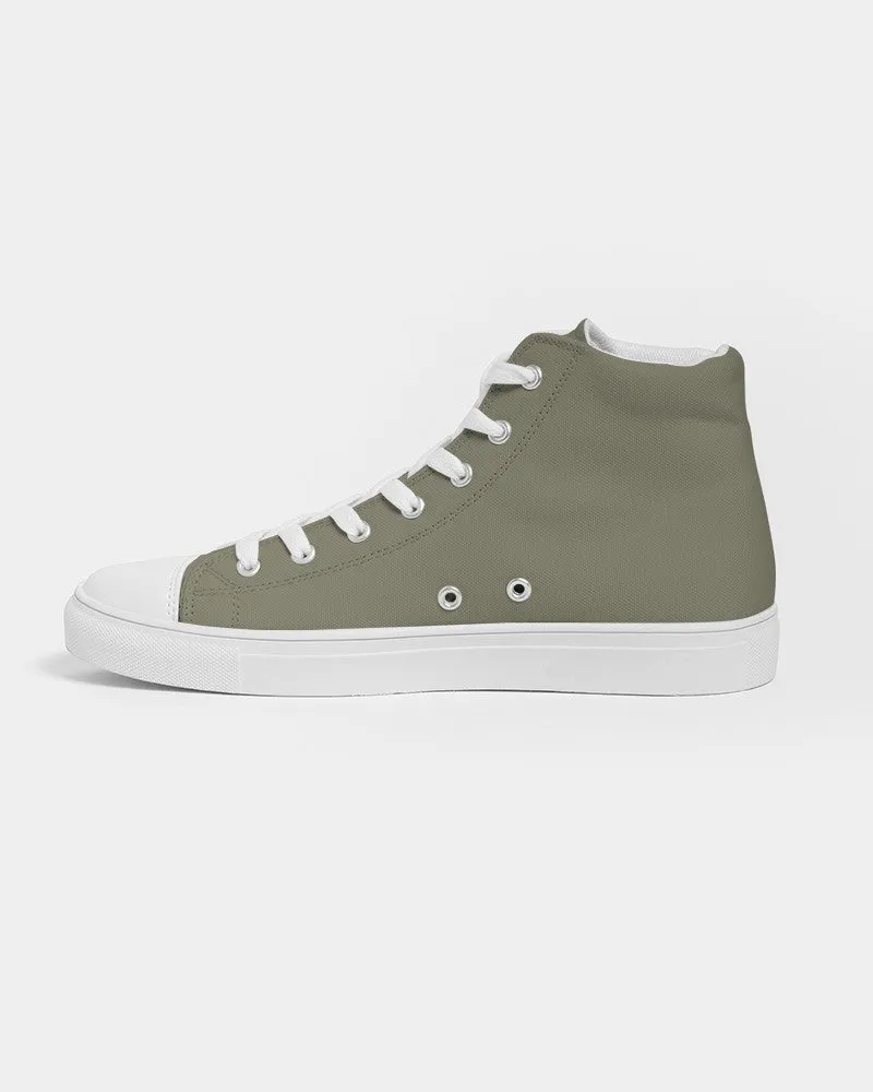 Medium Dark Yellow Men's High-top Canvas Sneakers | Men's | Medium Dark Pale Pastel Yellow | C0M0Y30K60