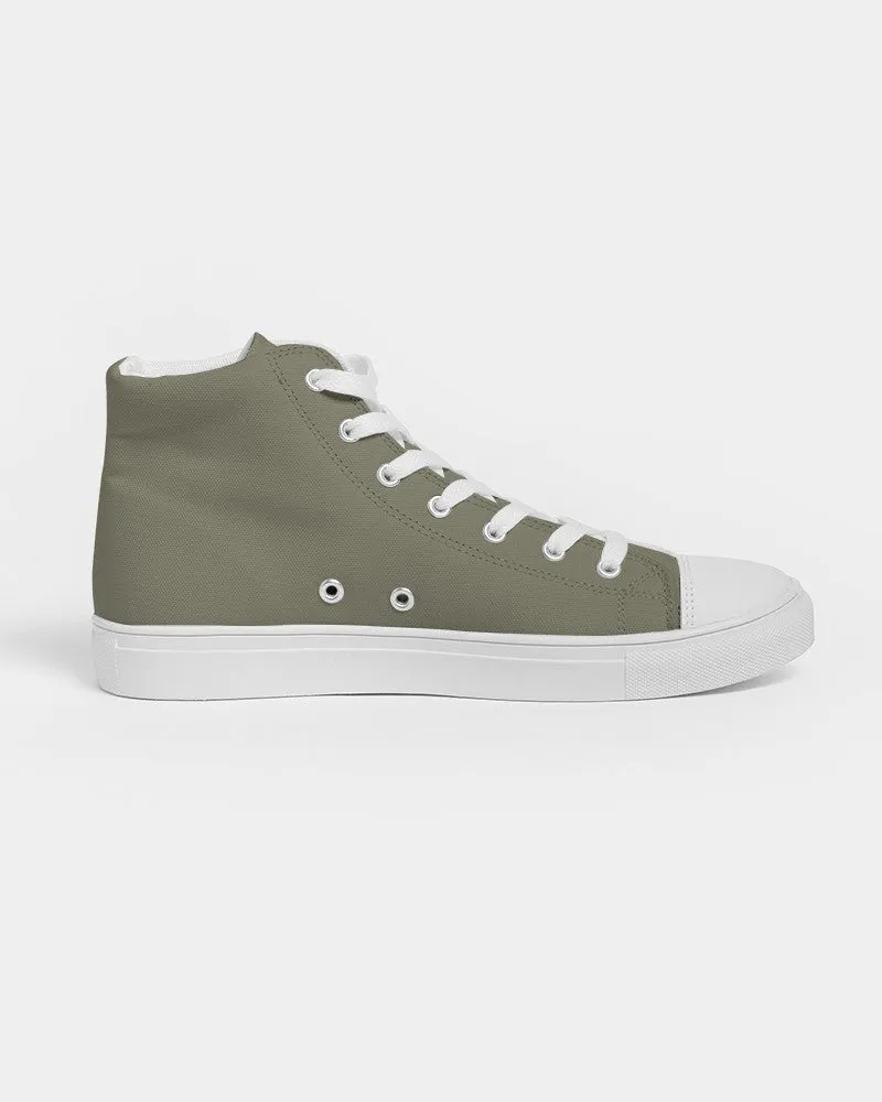 Medium Dark Yellow Men's High-top Canvas Sneakers | Men's | Medium Dark Pale Pastel Yellow | C0M0Y30K60
