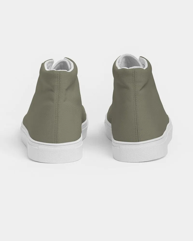 Medium Dark Yellow Men's High-top Canvas Sneakers | Men's | Medium Dark Pale Pastel Yellow | C0M0Y30K60