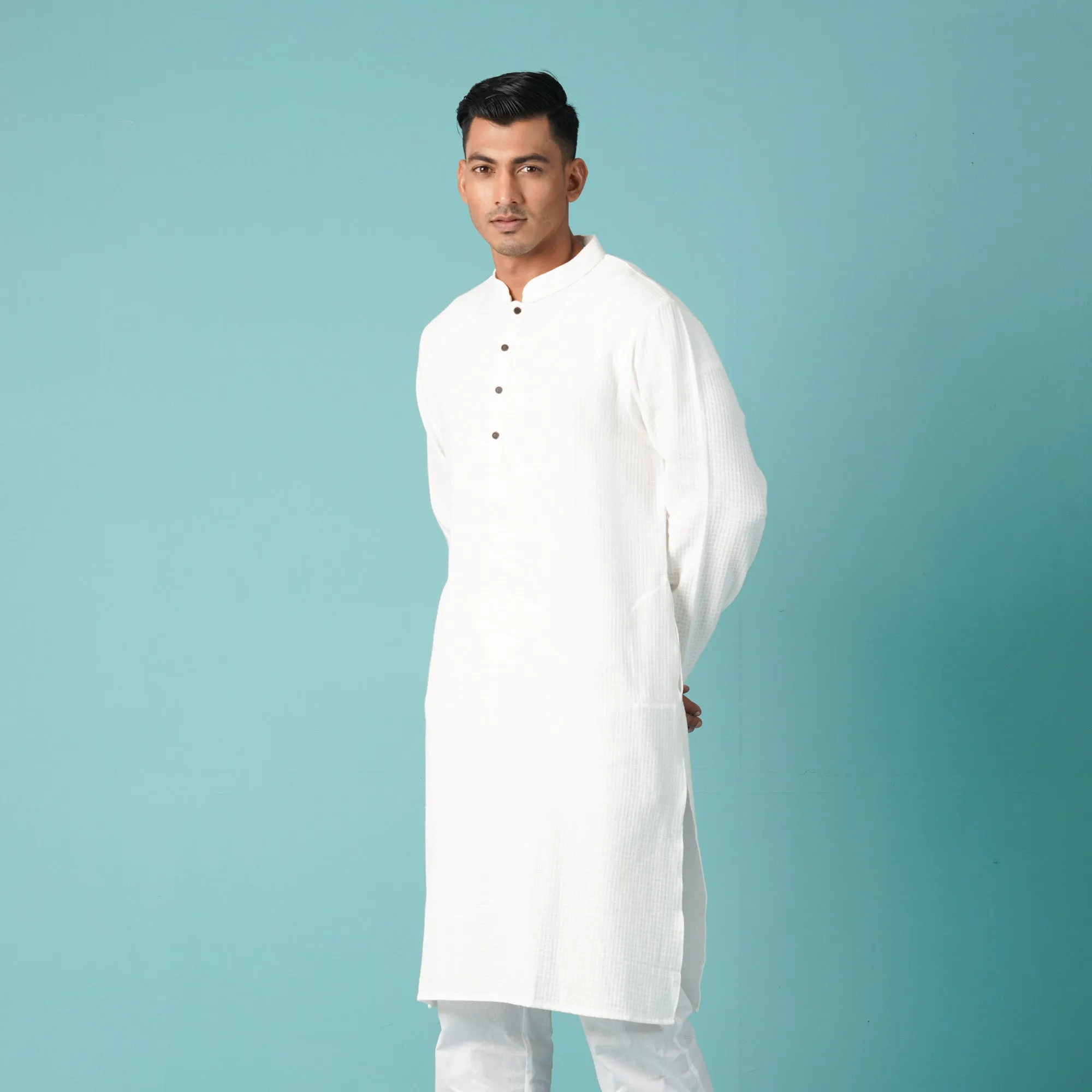 Mens Basic Panjabi-White
