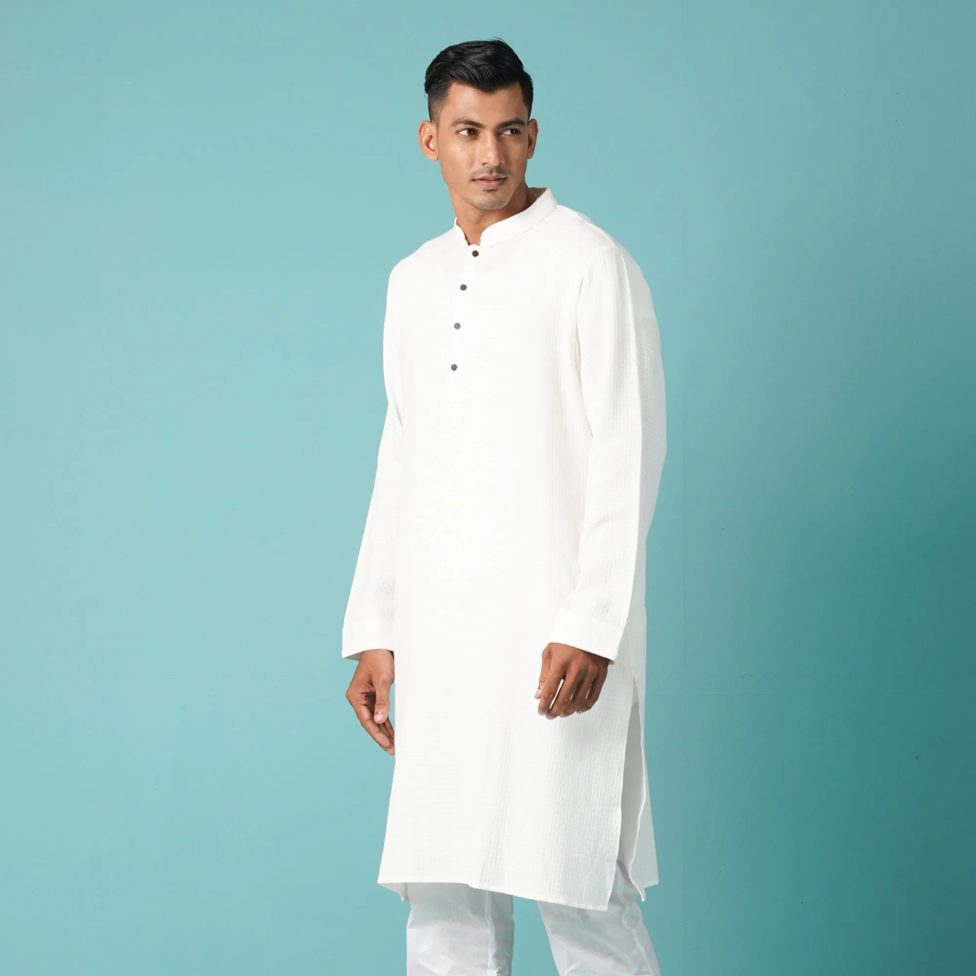 Mens Basic Panjabi-White