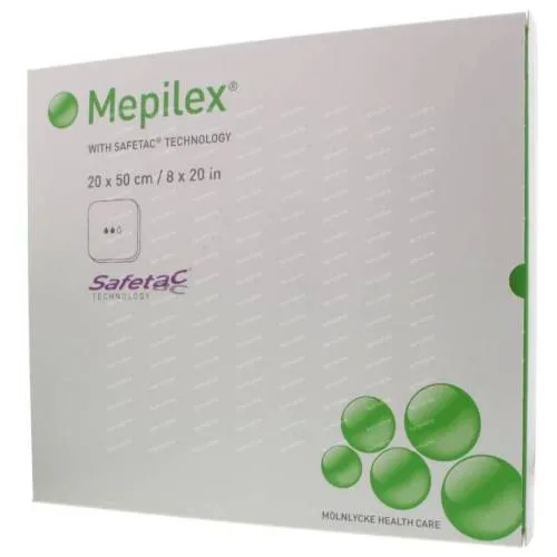Mepilex Soft Silicone with Safetac Dressings 20 cm x 50cm