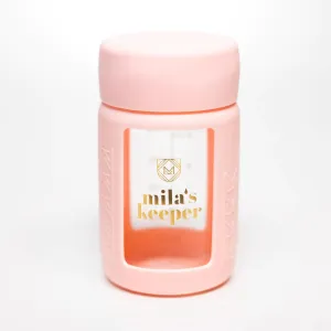 Mila's Keeper Glass Breast Milk Storage Bottles - Wide - Pink Sands