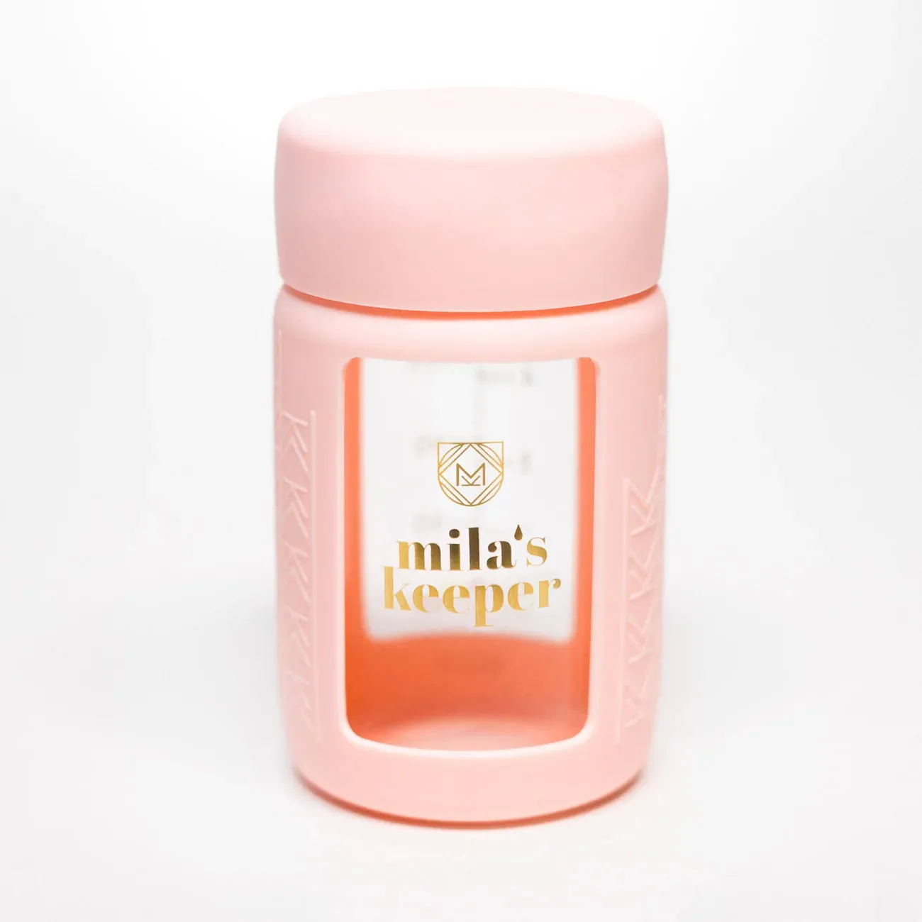 Mila's Keeper Glass Breast Milk Storage Bottles - Wide - Pink Sands