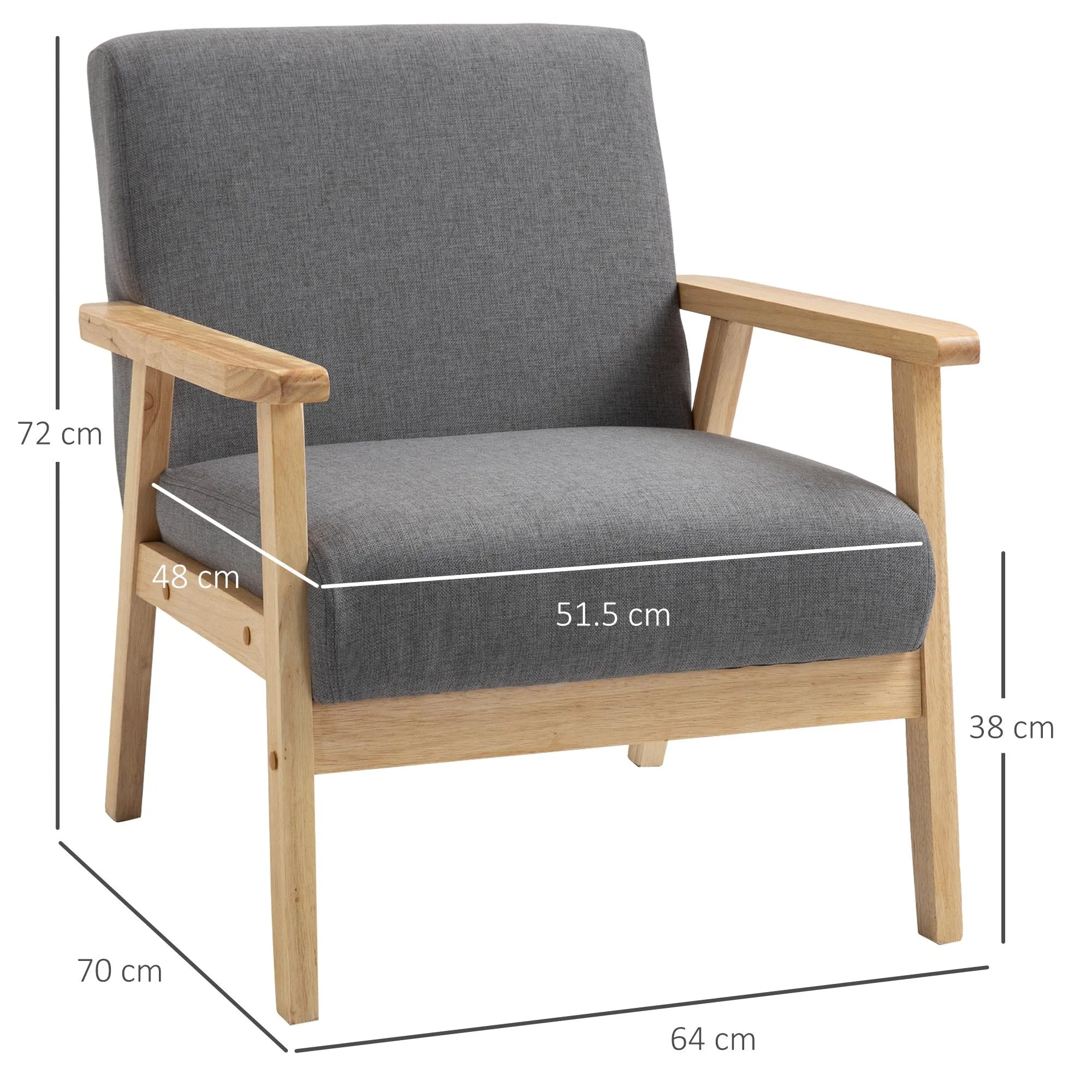Minimalistic Wooden Frame Accent Chair