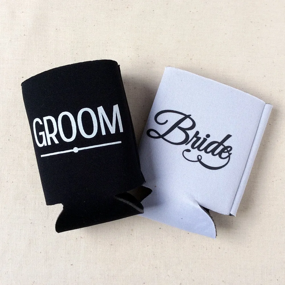 Monogram Wreath - Wedding Can Cooler #124R