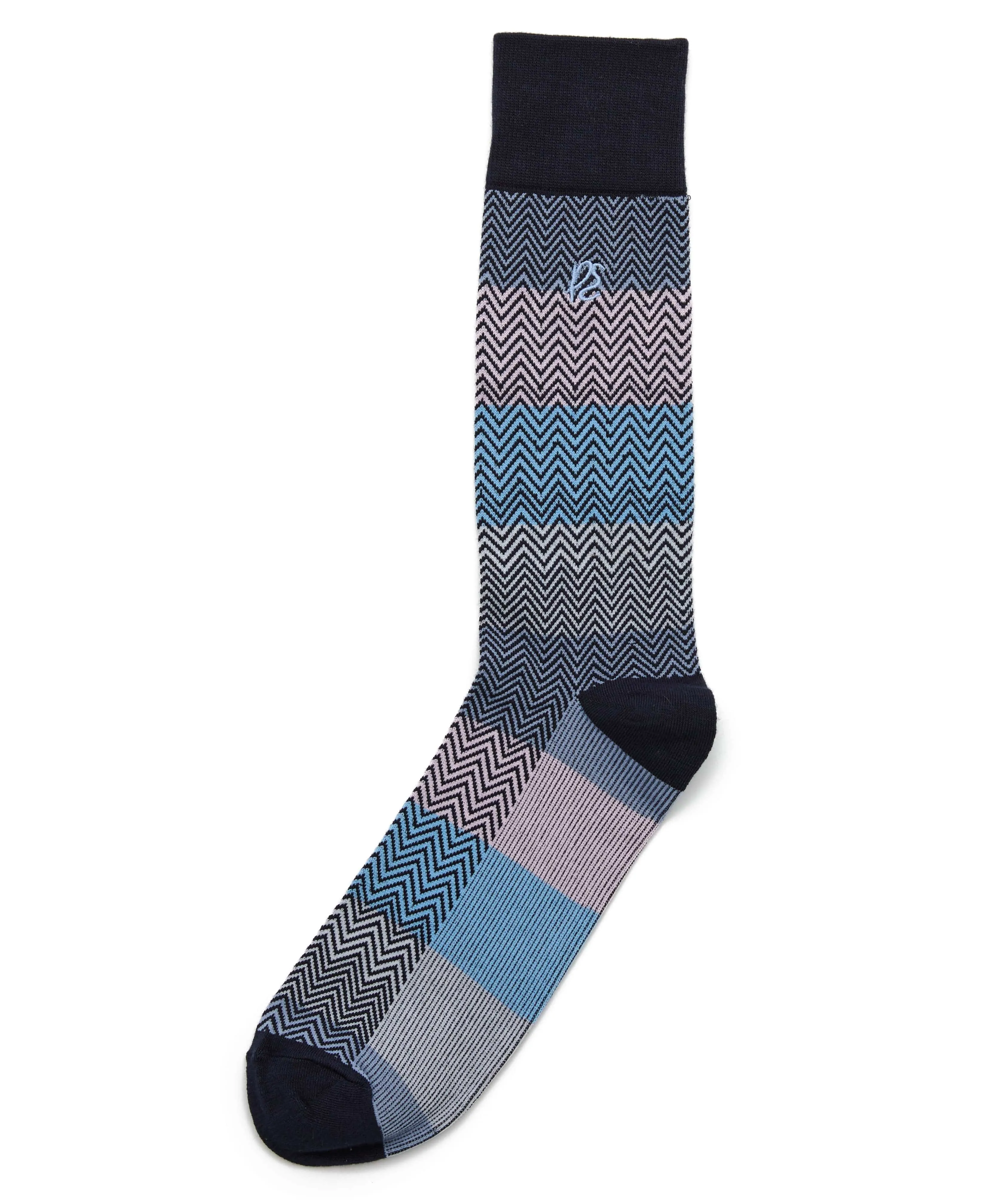 Multi Colored Herringbone Logo Socks