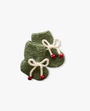 Mushrooms Booties |green moss| in stock (1-2y)