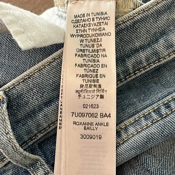 NEW 7 FOR ALL MANKIND Roxanne Ankle Jeans in Bailly - size 24