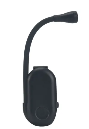 New Evry Mini Rechargeable Reading Light with Built-in Clip & Flexible Neck - Black