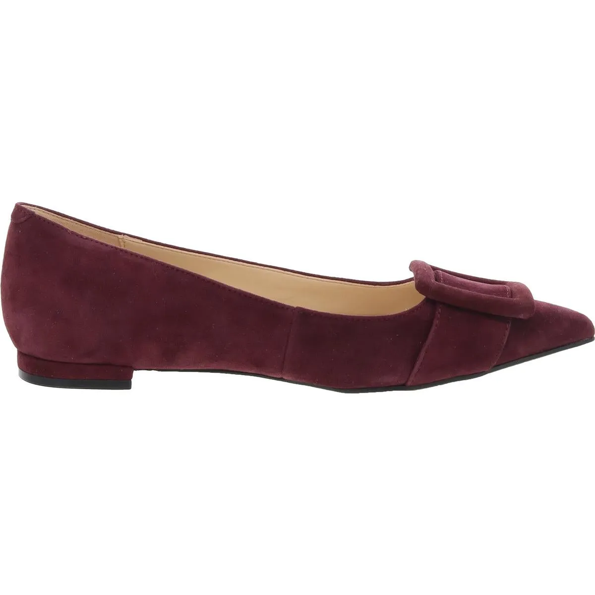 Nine West Womens Jesike Embellished Suede Ballet Flats